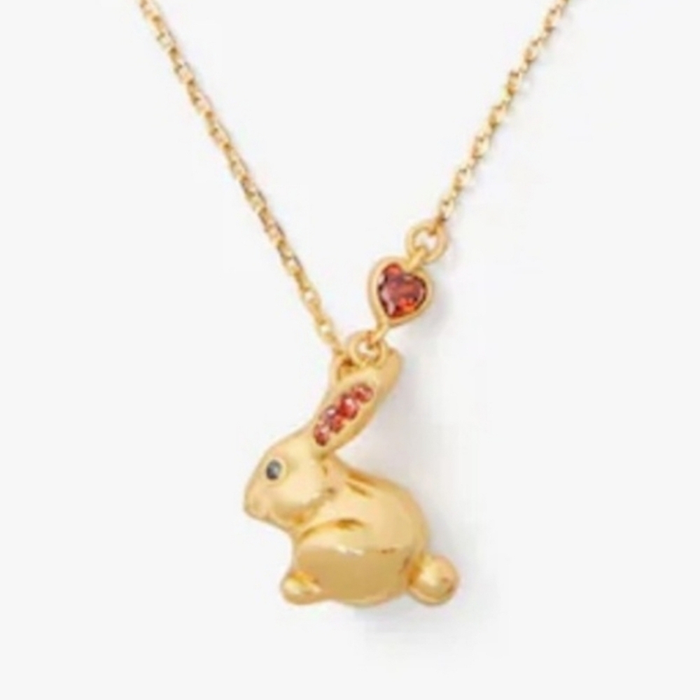 🔹️Kate Spade🔹️ Year Of The Rabbit Pendant Necklace And Earring Bundle - Picture 3 of 10